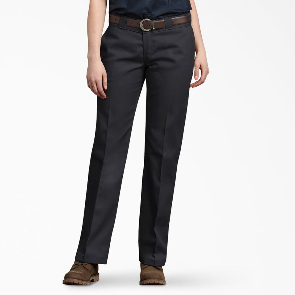 8 Tall | Navy Blue | Dickie Women's 774 Low Rise Straight Leg Work Pants | Long